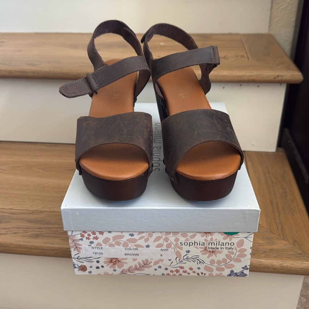 Italian made leather clogs